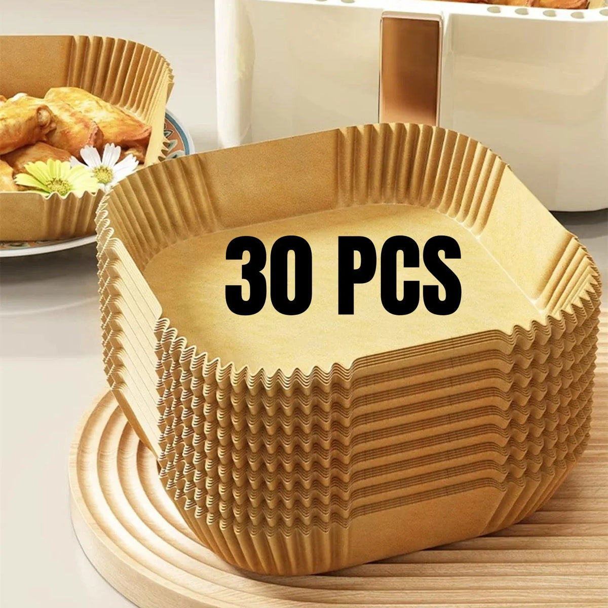 Papier Cuisson Air Fryer Jetable Rectangulaire Lot de 200 Pièces Air Fryer