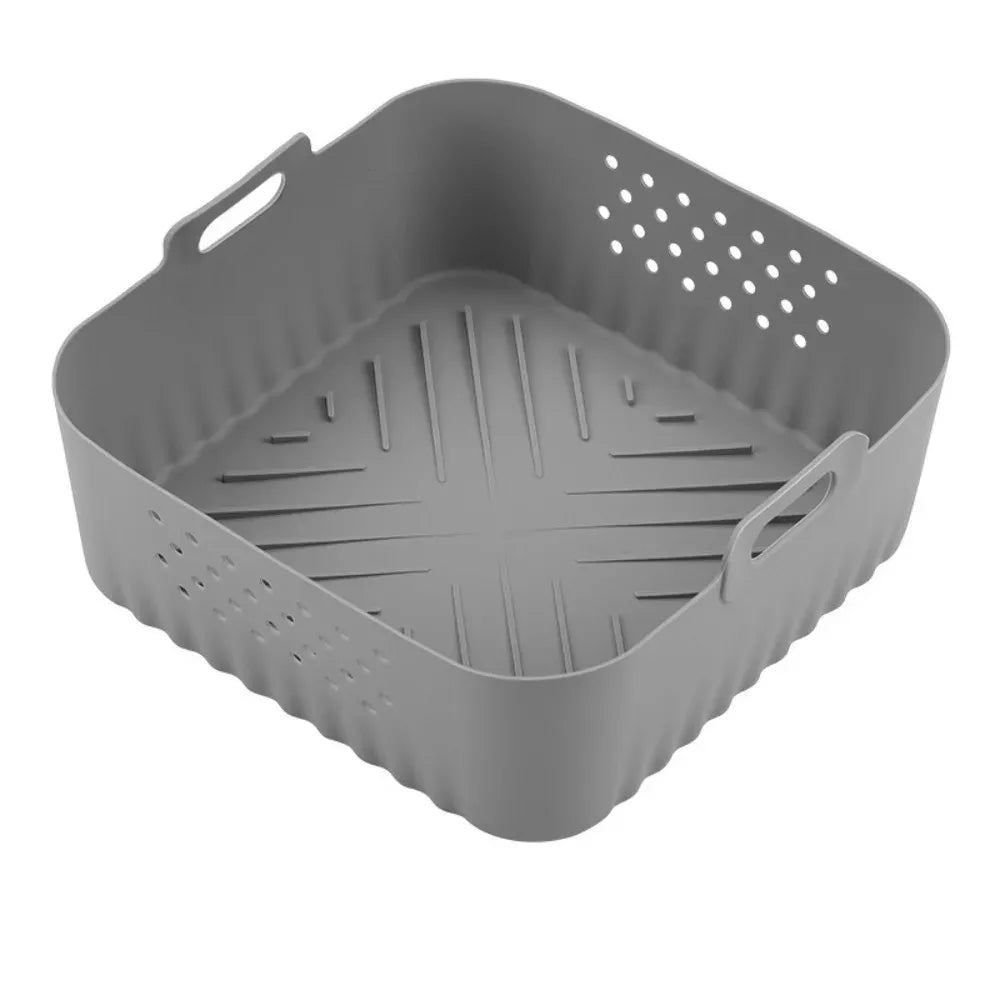 Moule Silicone Air Fryer Carré Réutilisable 55-62L avec Poignée Air Fryer