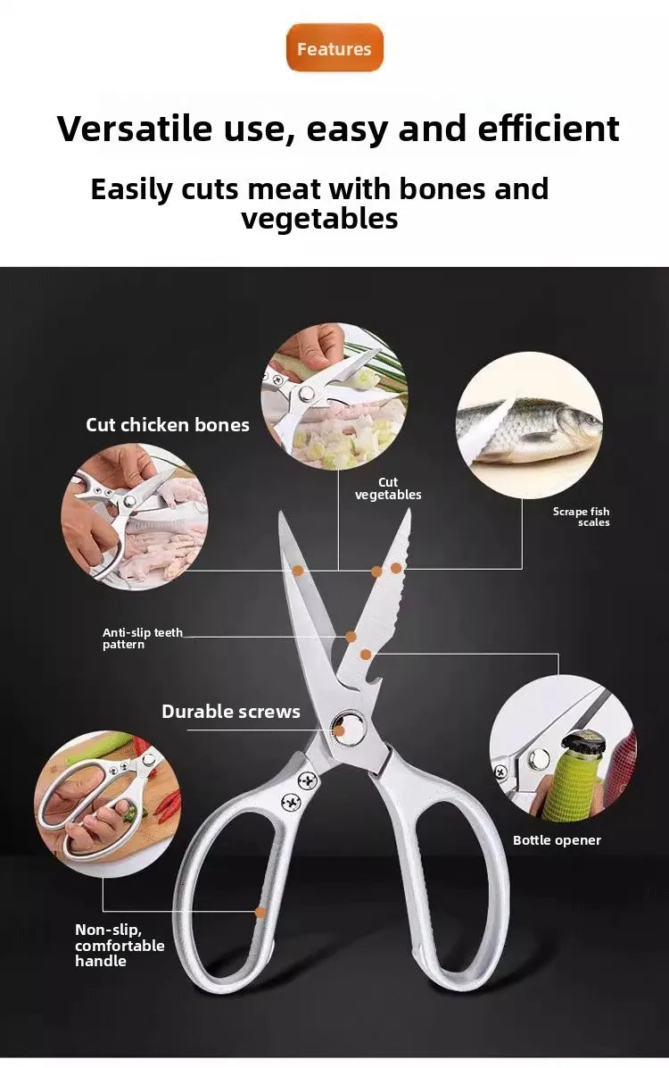 Ciseaux de chef en acier inoxydable