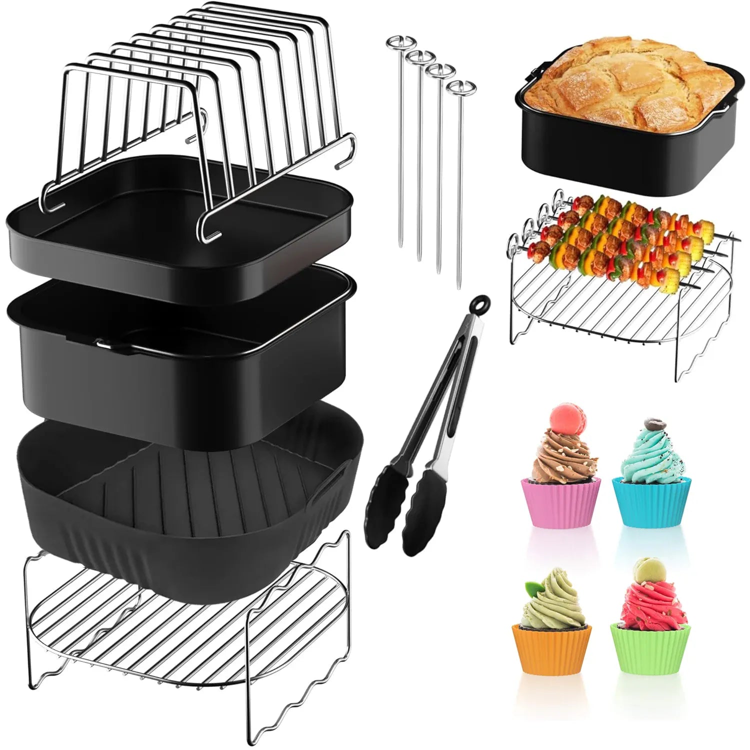Kit Accessoires Air Fryer Réutilisables - Lot de 5 Pièces Air Fryer