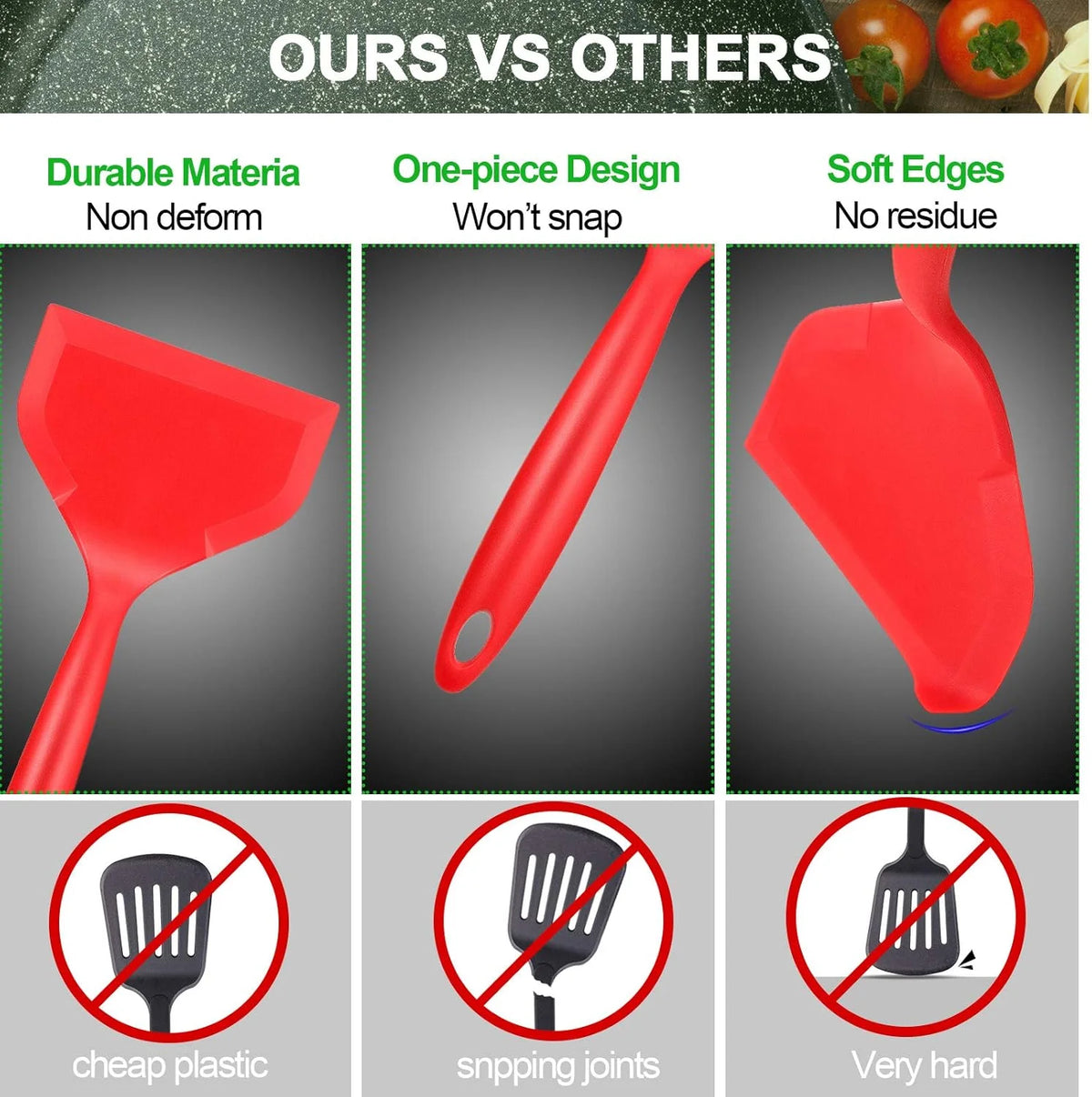 set de spatules en silicone de cuisine