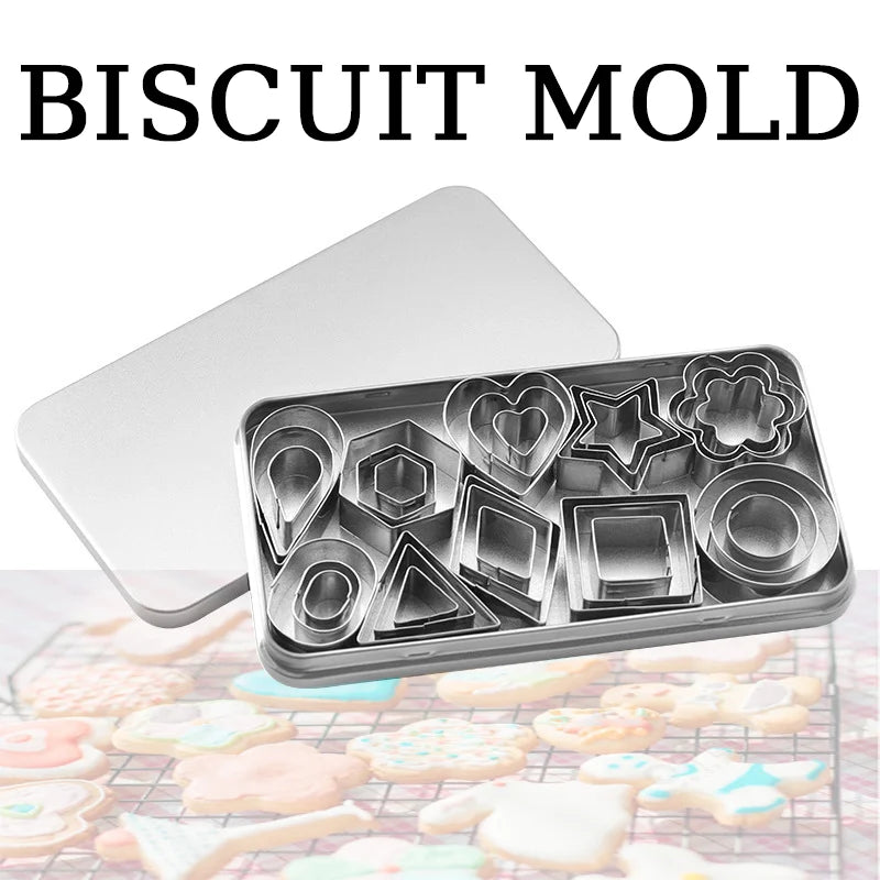 Emporte-pièces en acier inoxydable - Set de 30 formes géométriques pour pâtisserie