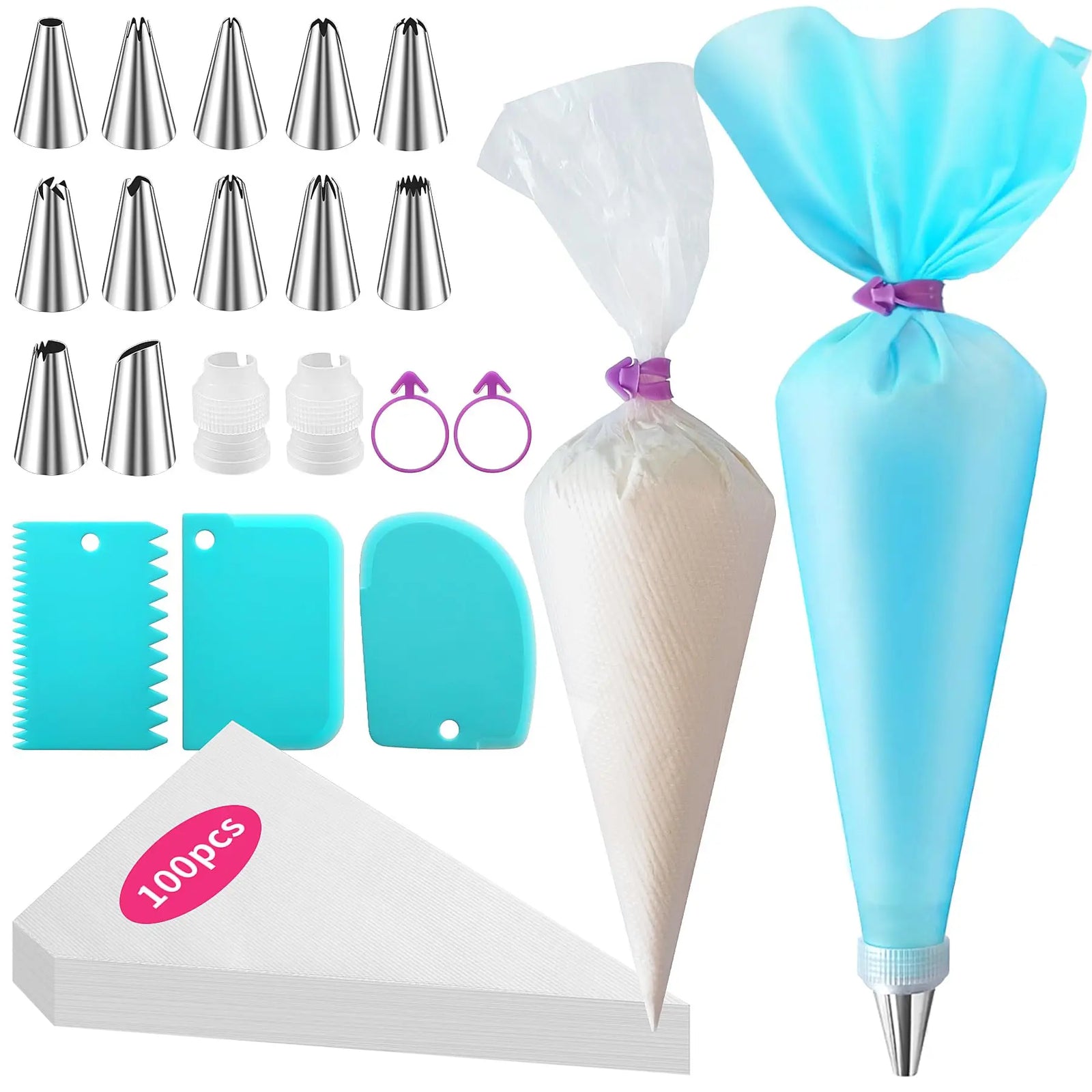 Poches à Douilles et Accessoires - Kit de 120 Pièces pour Pâtisserie