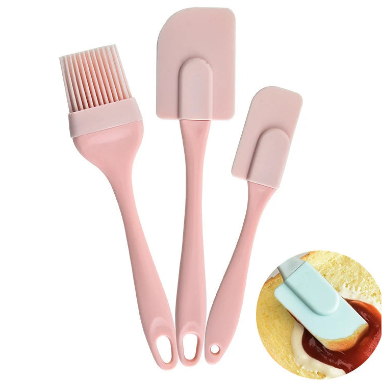 Set Spatules Silicone 3 Pieces Pâtisserie Résistantes à la Chaleur