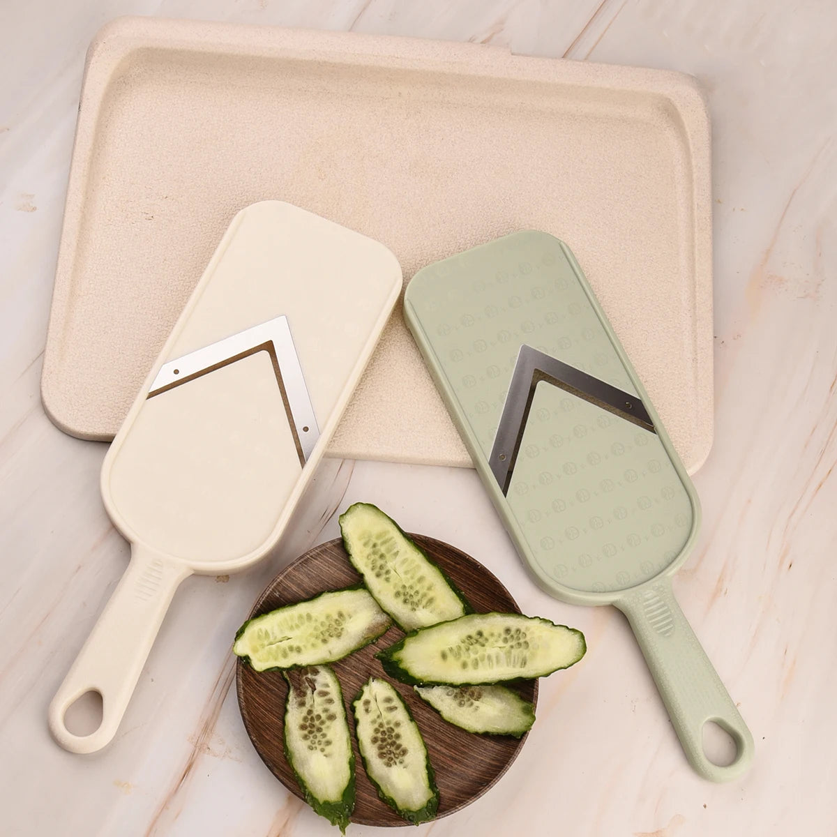 Mandoline Slicer en Acier Inoxydable V avec Brosse de Nettoyage