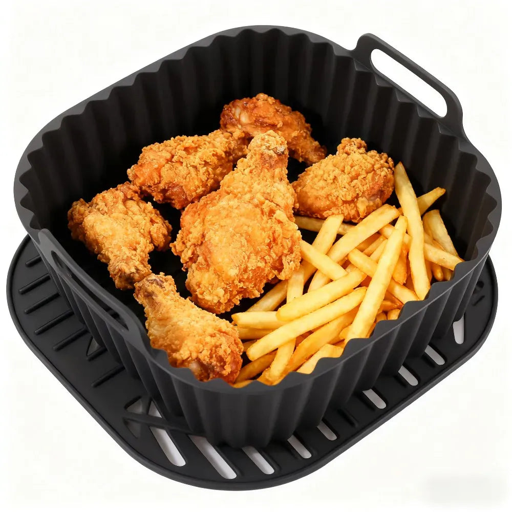 Moule Silicone Air Fryer Réutilisable Carré 25 cm - Antiadhésif Air Fryer