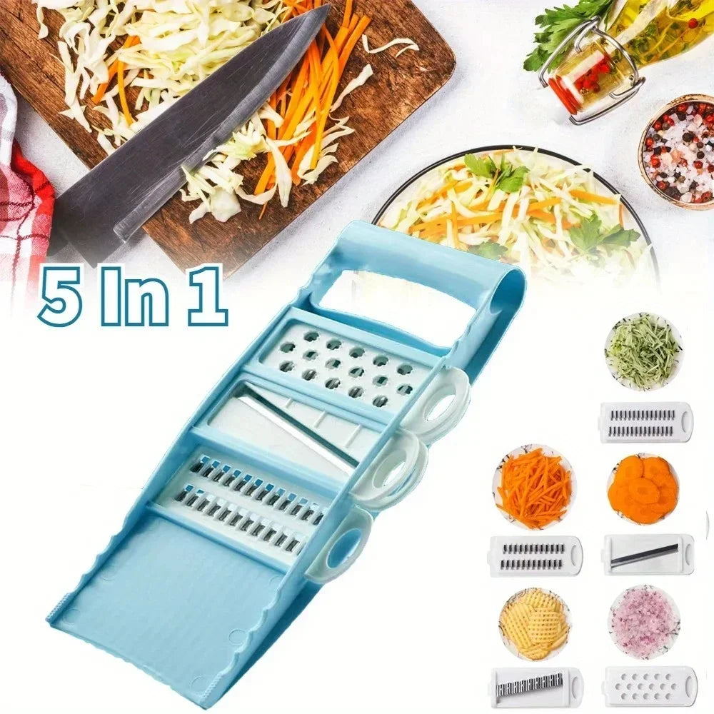 Mandoline Multifonction 5 Lames pour Légumes et Oignons Cutter