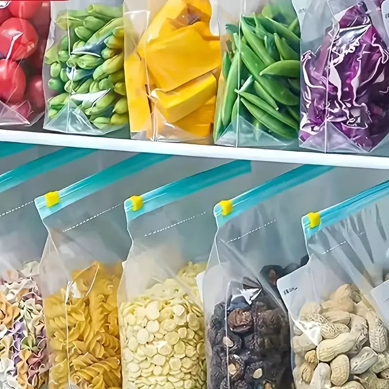 Sachets Zip Alimentaires Réutilisables Hermétiques - Lot de 12 pièces