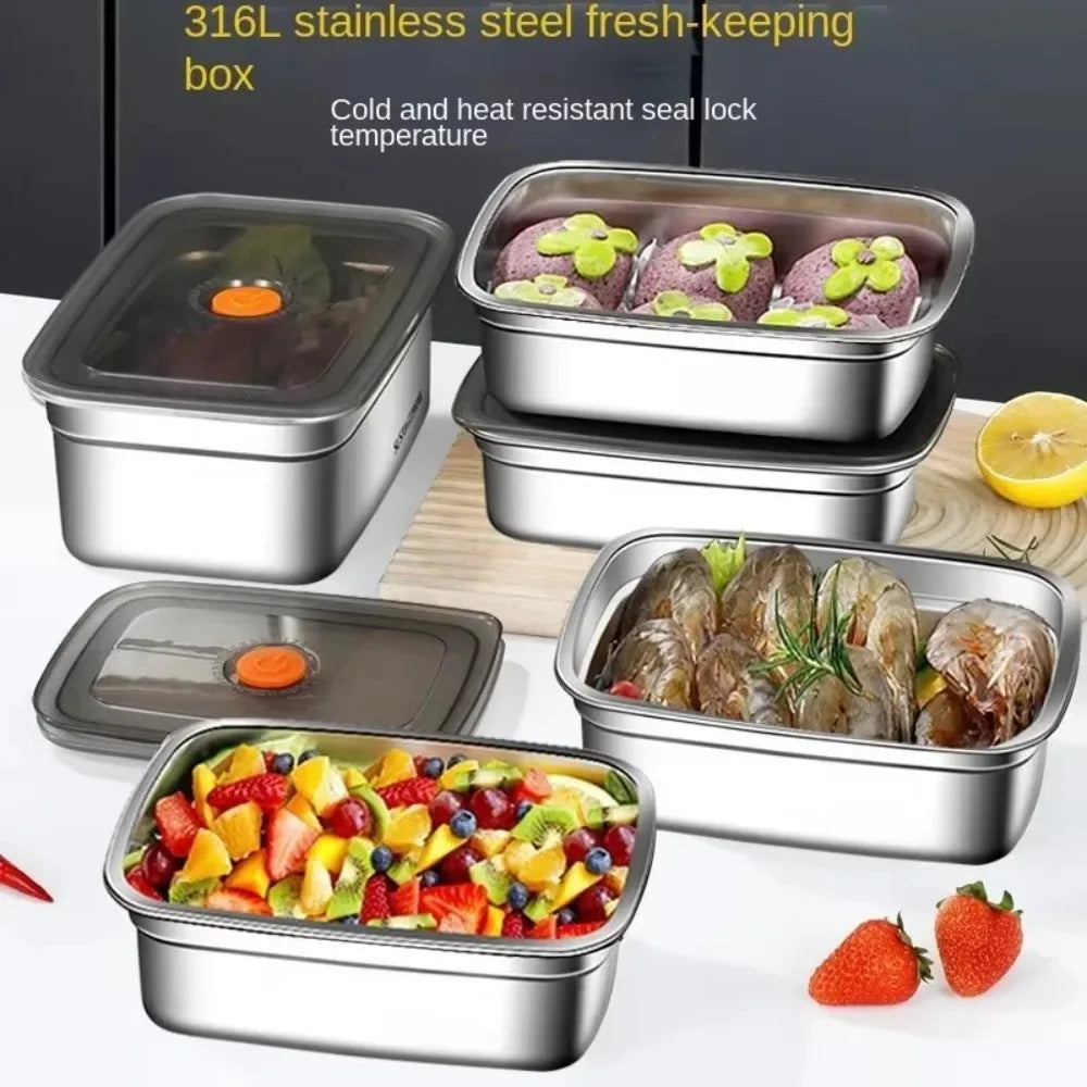Lunch Box Inox 600 à 3200 ml avec Couvercle Hermétique