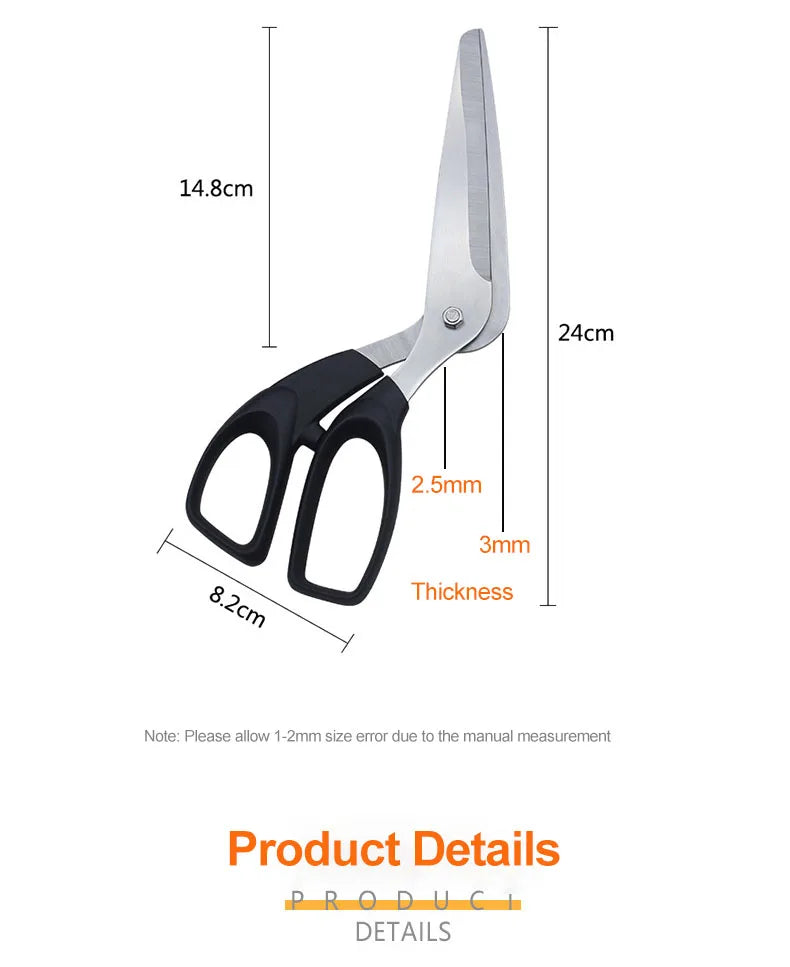 ciseaux à pizza ergonomiques en inox
