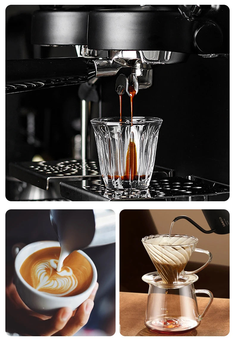 Expresso, latte et café filtre