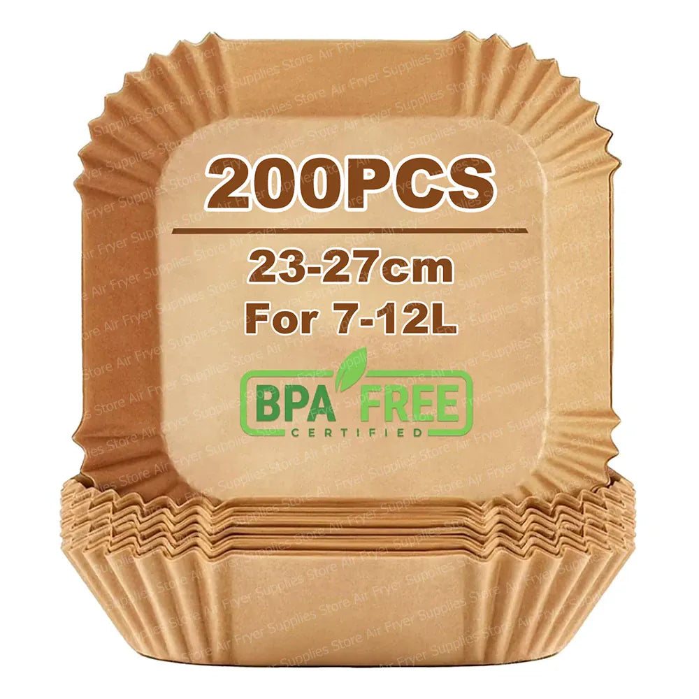 Papier Cuisson Air Fryer Jetable Carré 23 cm Lot de 200 Pièces Air Fryer