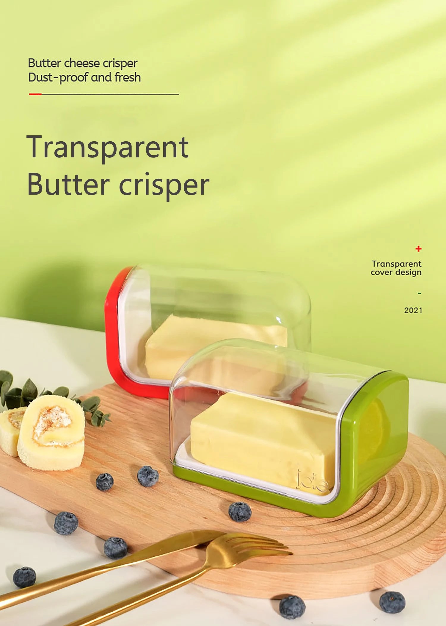 récipient transparent pour une meilleure visibilité du beurre