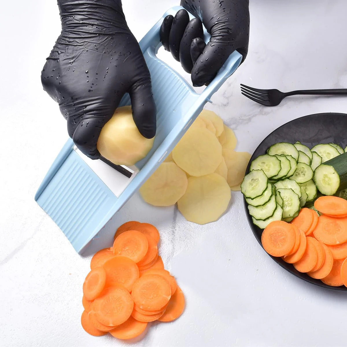 Mandoline 5 en 1 avec Lames Multiples pour Légumes et Fruits