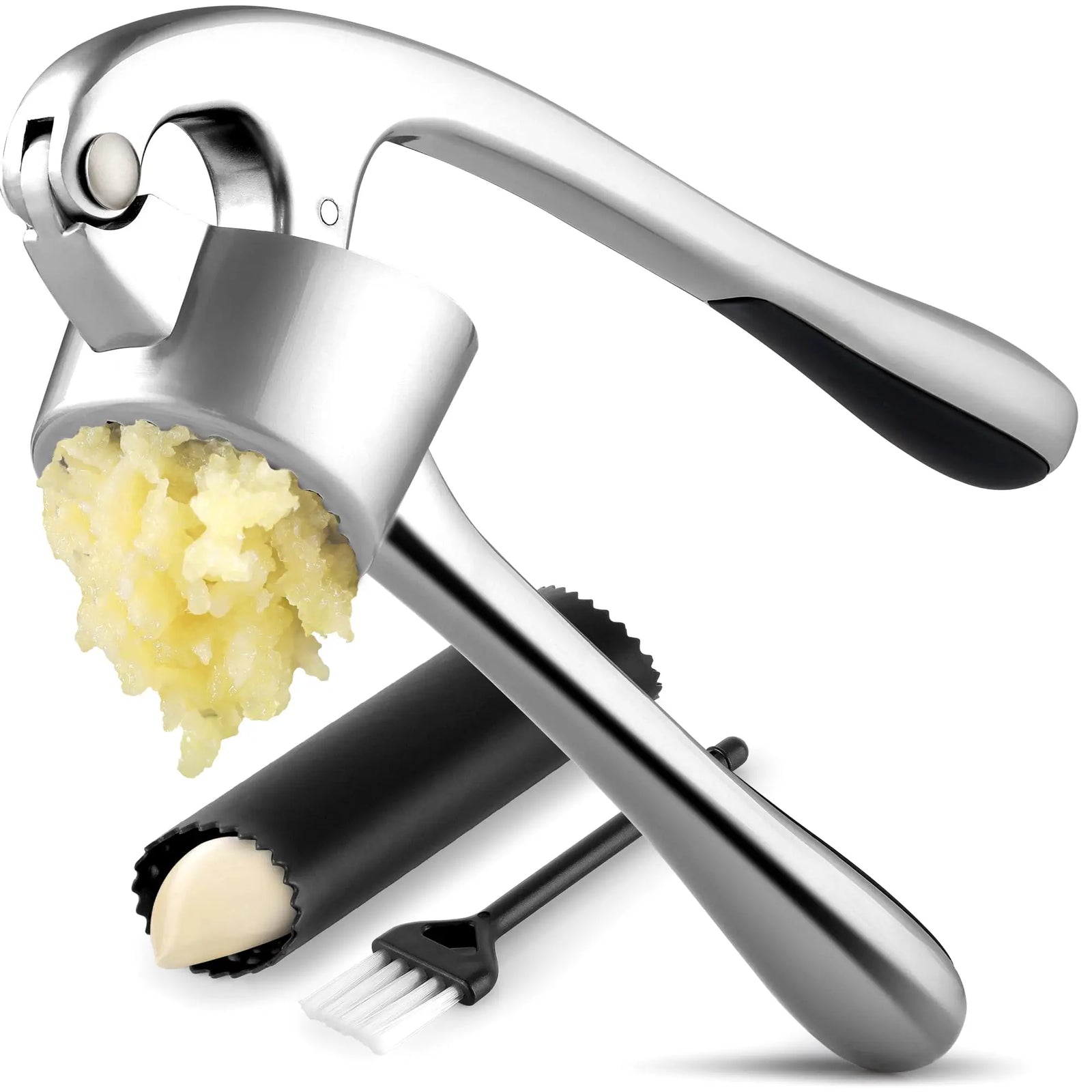 Presse-Ail Inox Manuel avec Bol Grand Volume et Accessoires