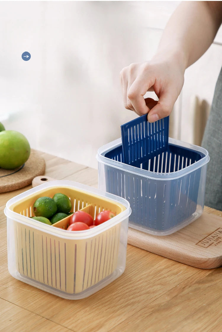 bac de conservation avec grille pour éliminer l'eau