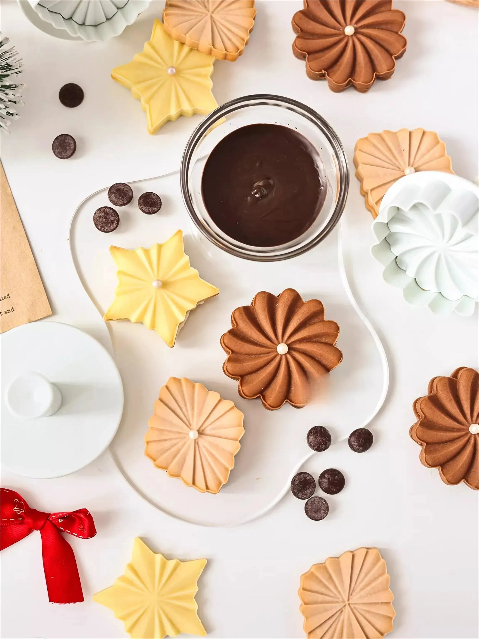 Emporte-pièce en silicone pour biscuits en forme de fleur - 3 pièces emportepieces