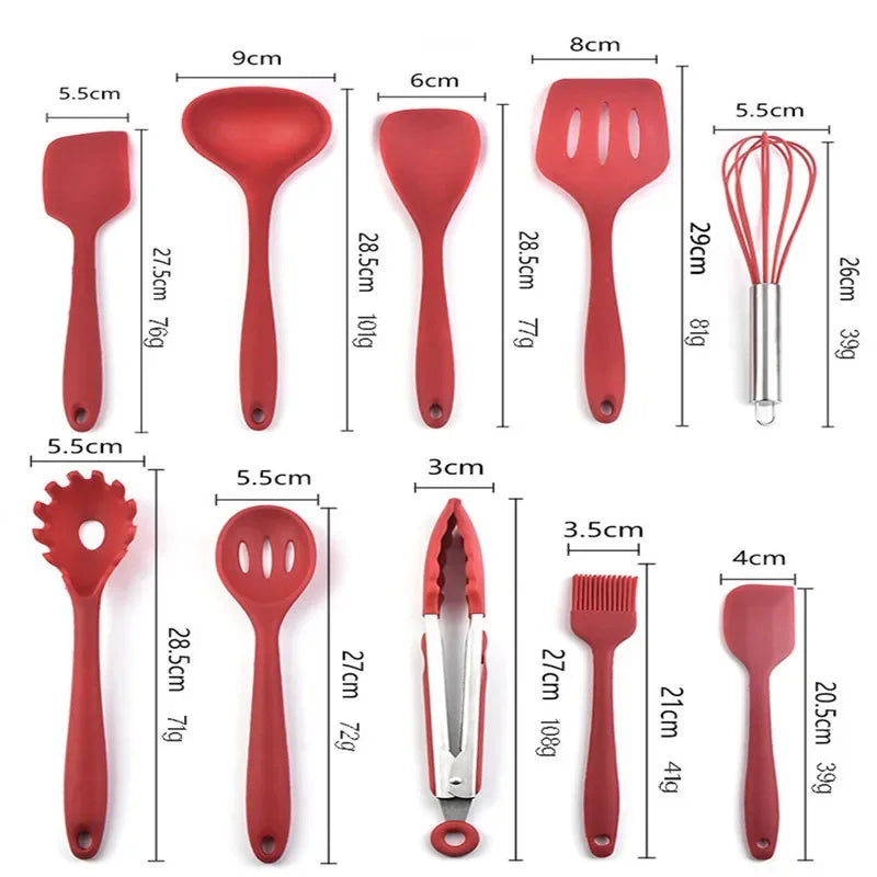 cuisine sans adhésif avec ustensiles en silicone