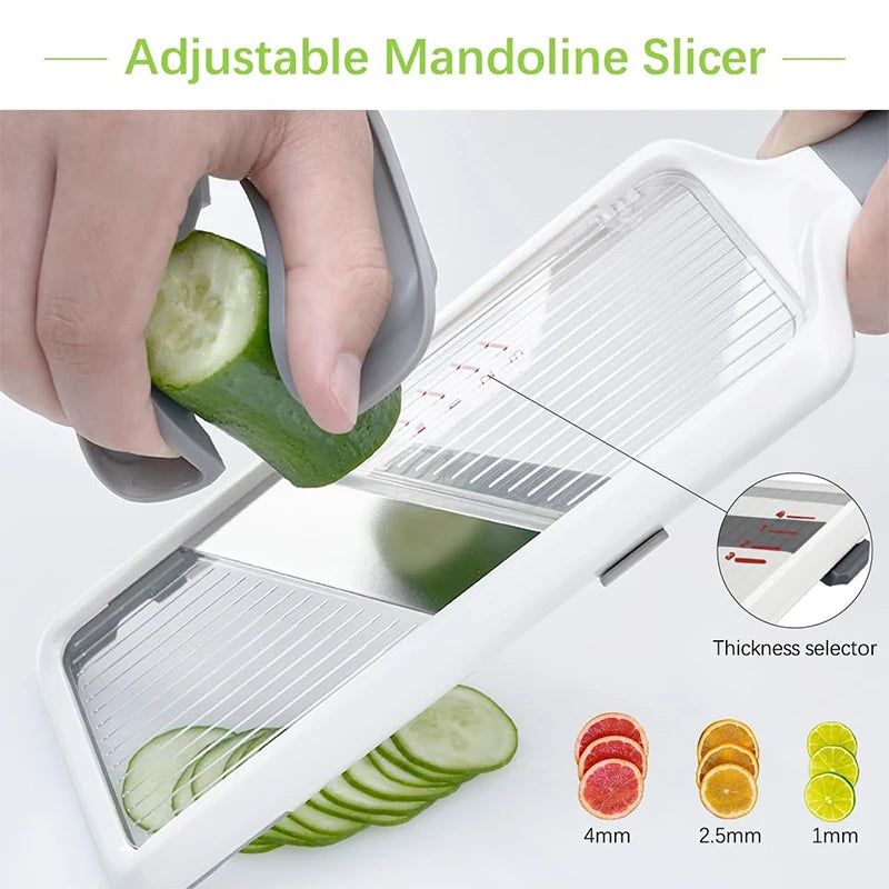 mandoline réglable en acier inoxydable