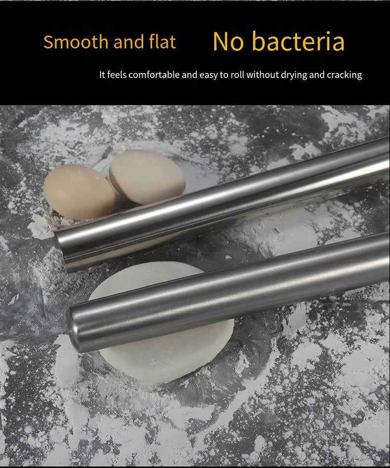 Rouleau à pâtisserie en acier inoxydable de 40 cm - Résistant et facile à nettoyer