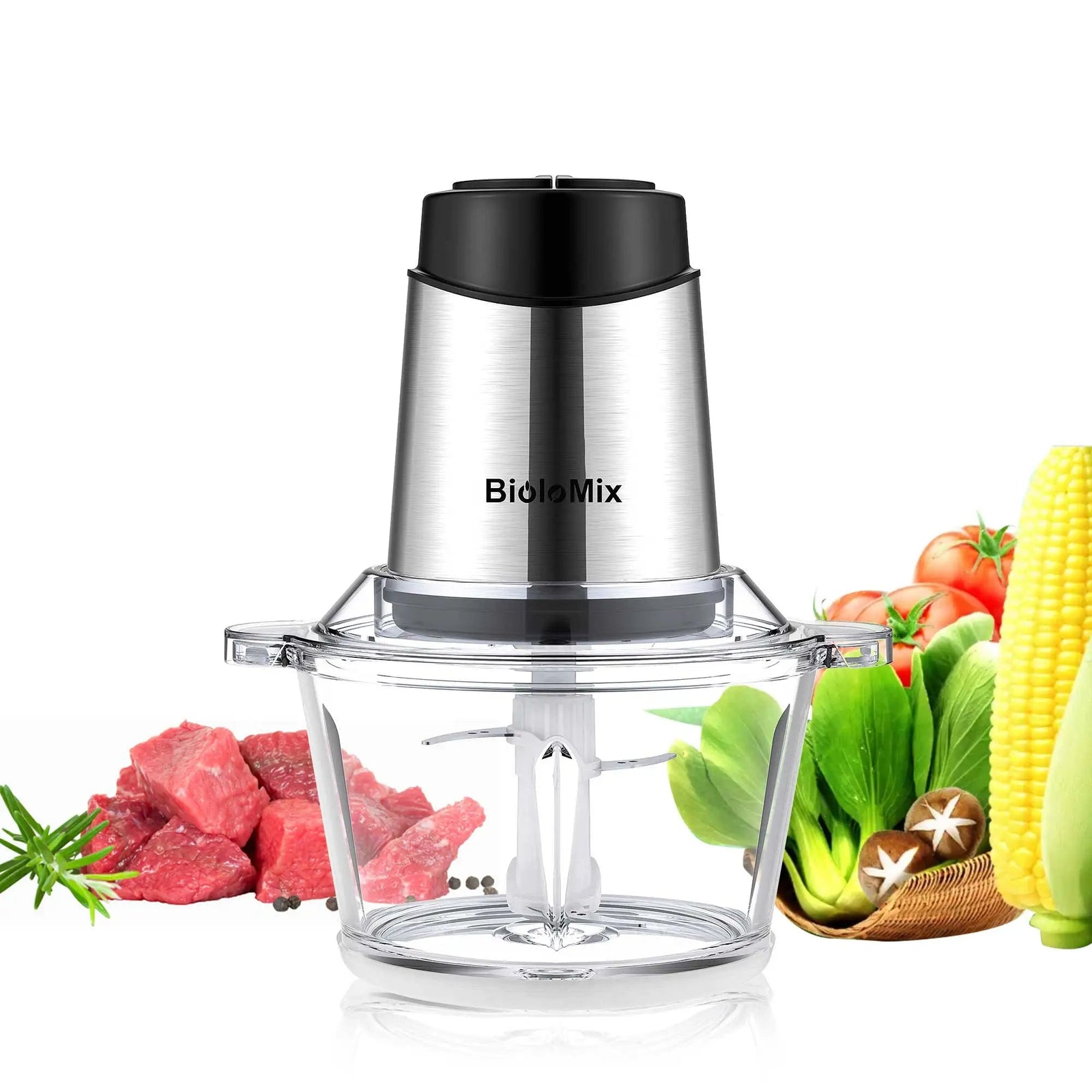 Hachoir électrique 18L 500W avec contrôle de vitesse et fonction viande