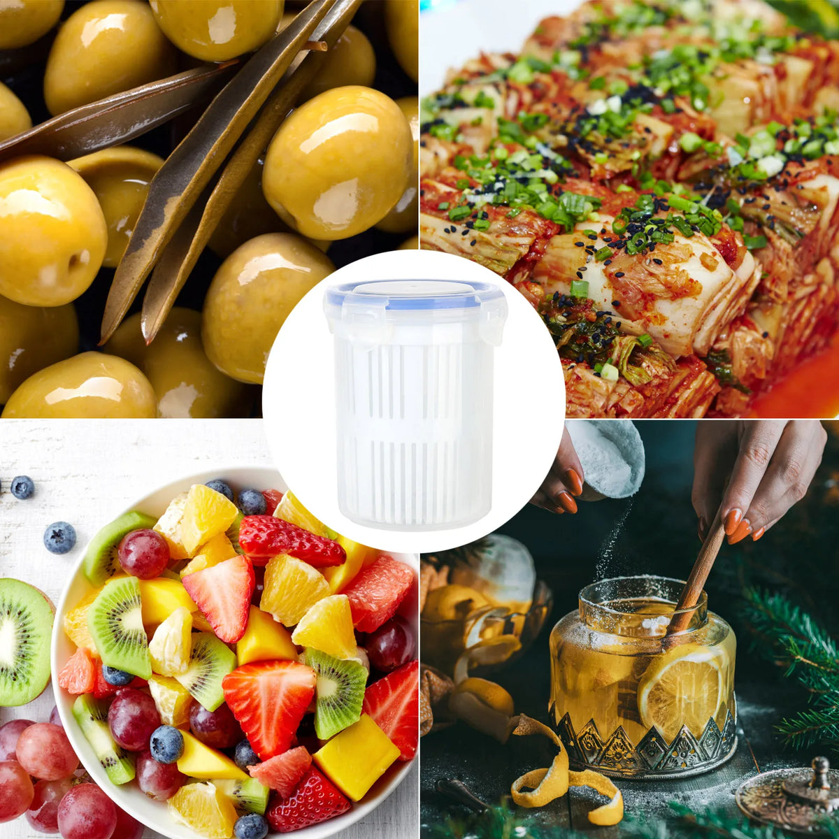 bac pour fermentation de légumes avec égouttoir