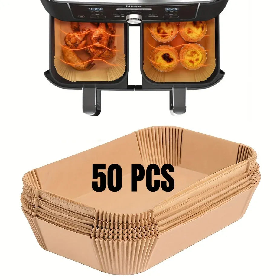 Papier Cuisson Air Fryer Jetable Antiadhésif Lot de 50 Pièces Air Fryer