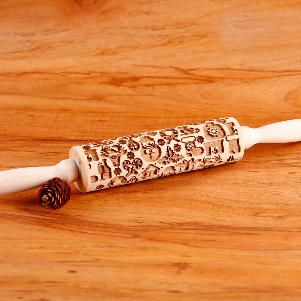 rouleau à biscuits élégant avec motifs festifs