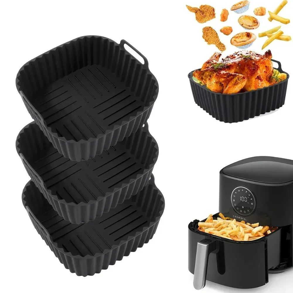 Moule Silicone Air Fryer Réutilisable Carré 25 cm - Antiadhésif Air Fryer