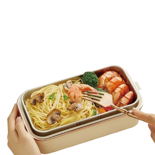 Lunch Box Chauffante Électrique 45W 800ml — Cuve Inox 304, Sans Eau, 70°C