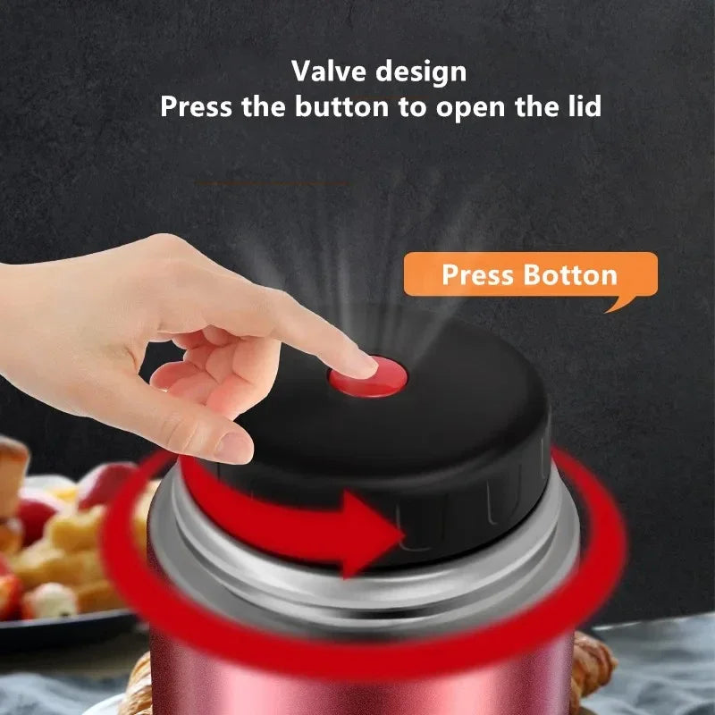 Thermos Alimentaire Inox — Isotherme 24h avec Pochette et Couverts