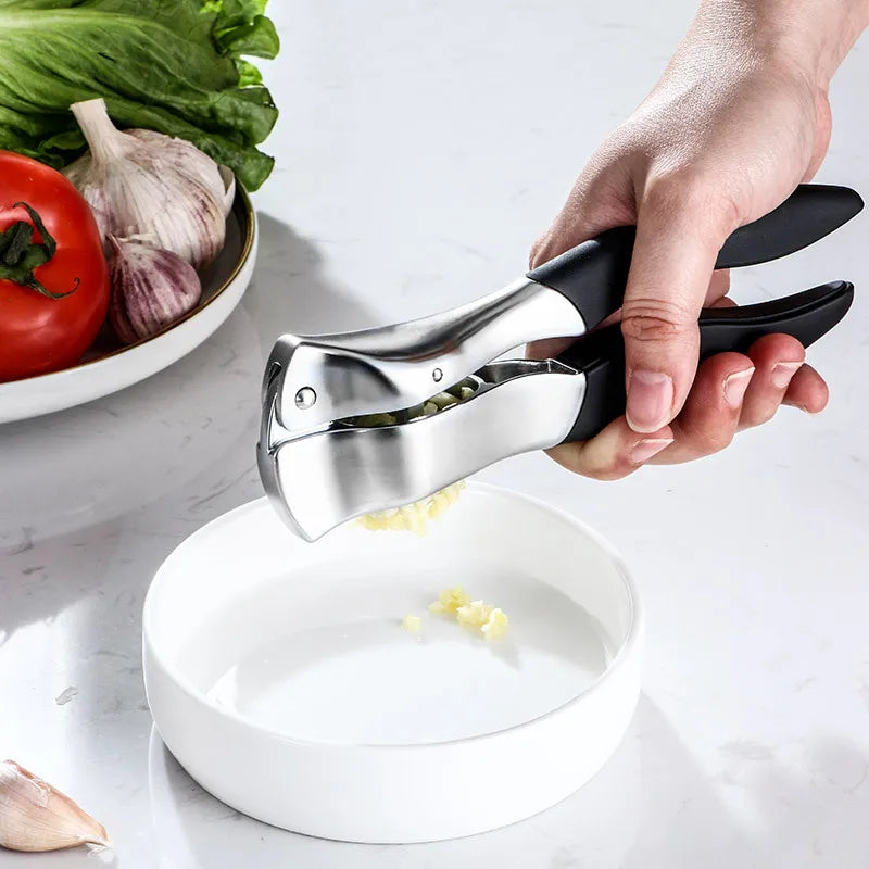Presse-Ail Inox Manuel avec Presse-Gingembre et Eplucheur