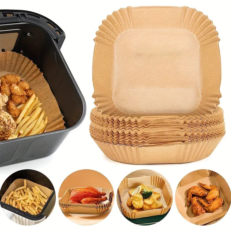 Papier Cuisson Air Fryer Jetable Rectangulaire Lot de 200 Pièces Air Fryer