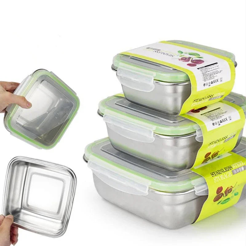 conteneurs alimentaires en inox trois pièces