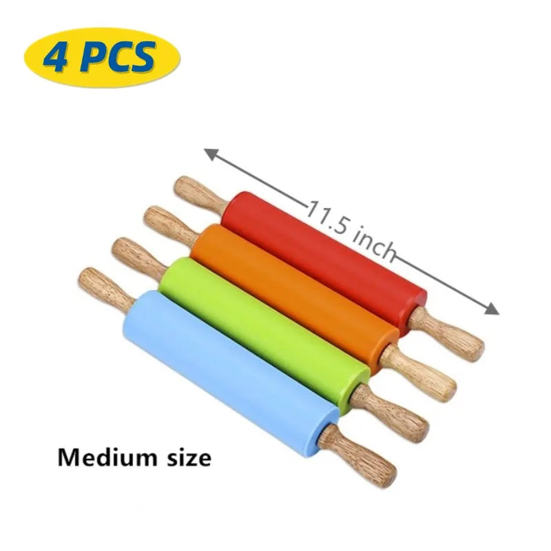 rouleur pour pâte avec poignées en bois