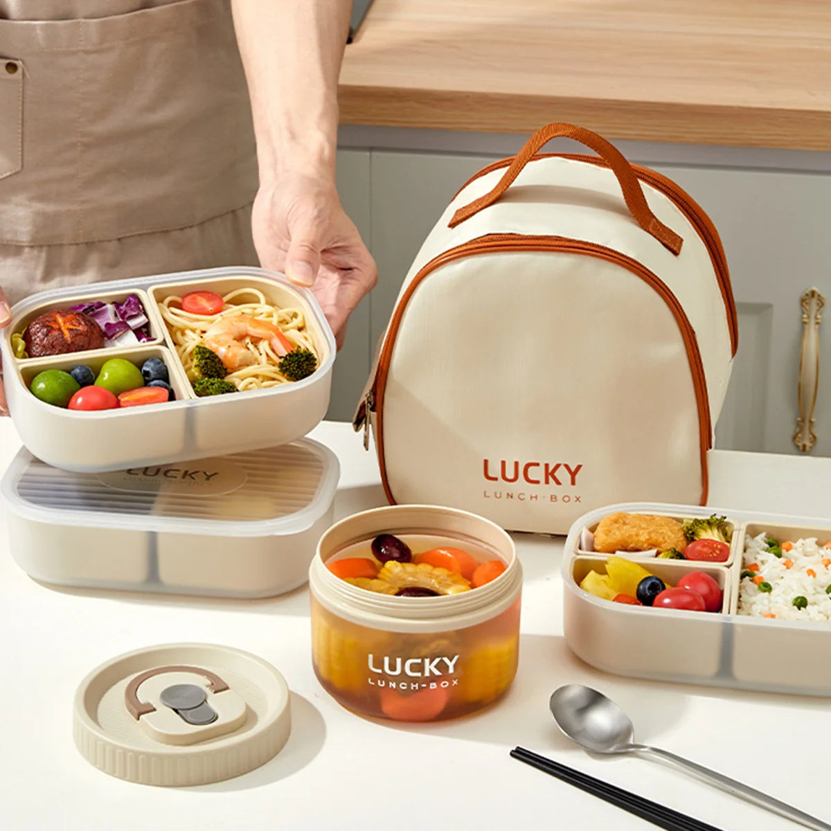 boîte bento plastique portable 520ml