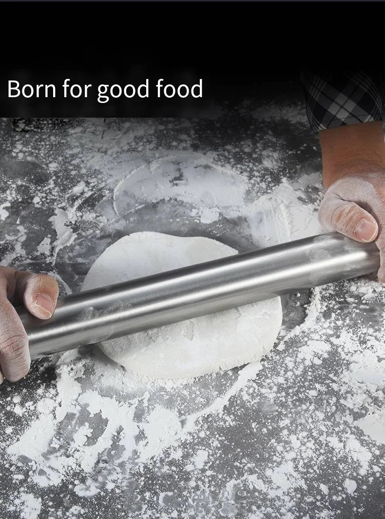 Rouleau à pâtisserie en acier inoxydable de 40 cm - Résistant et facile à nettoyer