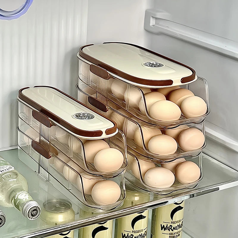 rangement frigo pour oeufs avec visuel transparent