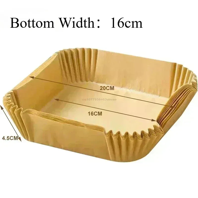 Papier Cuisson Air Fryer Jetable Antiadhésif - Lot de 50 Pièces 16-23 cm Air Fryer