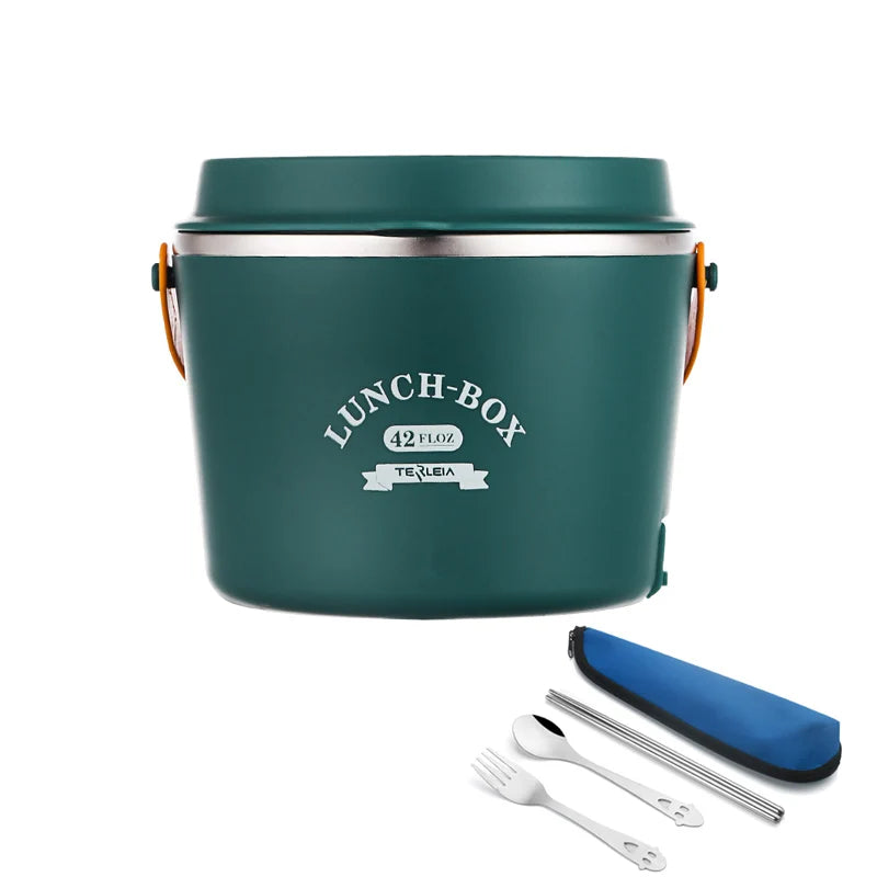 LunchBox Chauffante Électrique Acier Inoxydable 304 — 1,2 L / 48 W / 12 V-220 V
