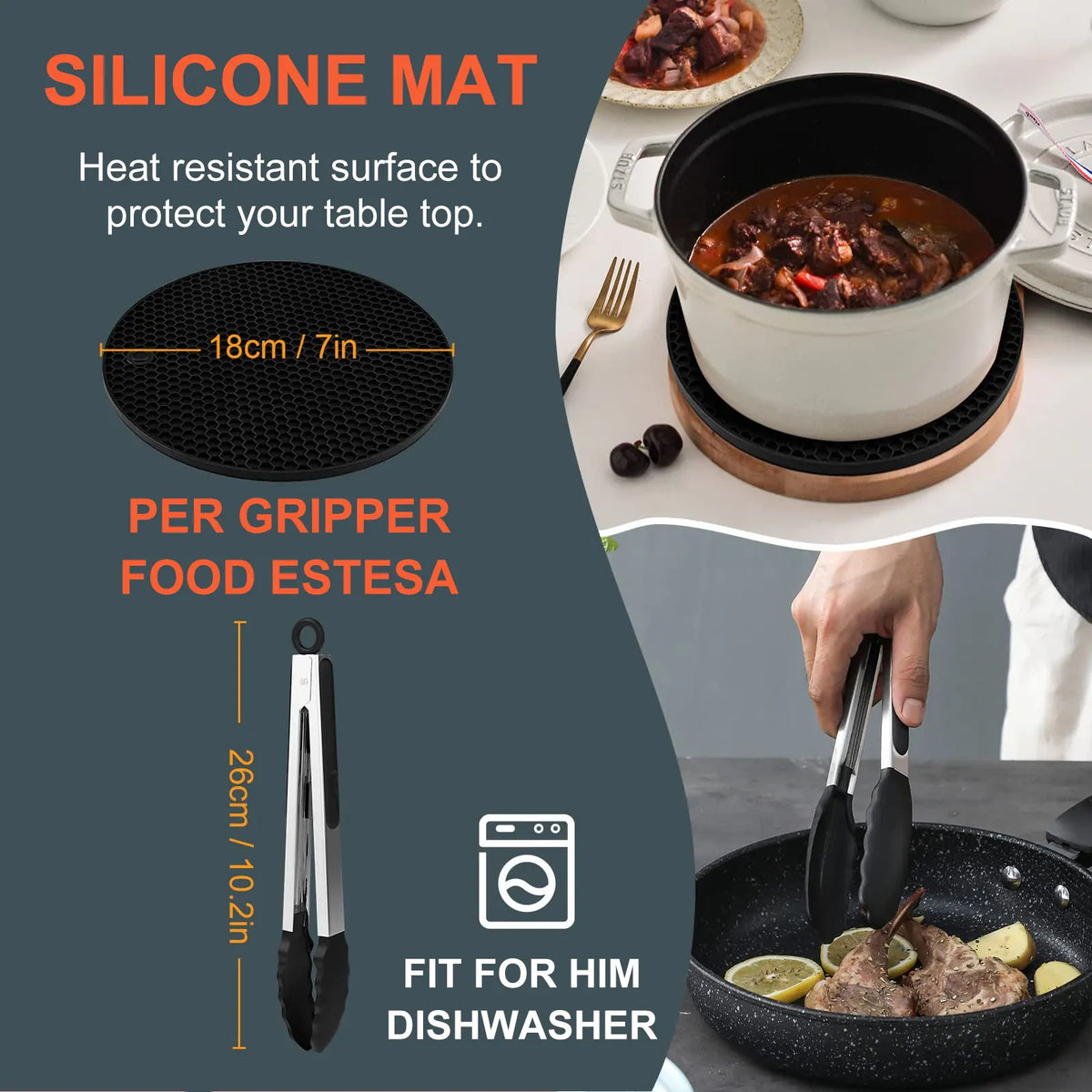 Kit Accessoires Friteuse à Air en Acier Inox - 6 Pièces Essentielles Air Fryer
