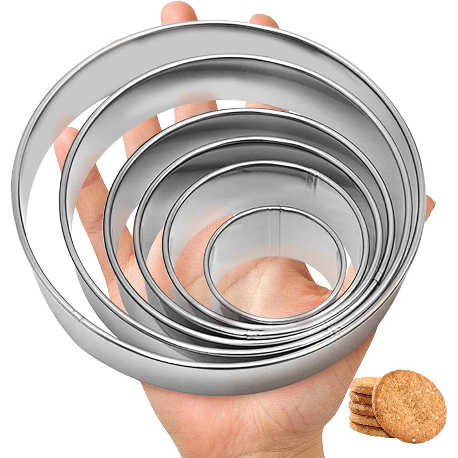 Emporte-pièces en Acier Inoxydable - Set de 6 Ronds pour Pâtisserie