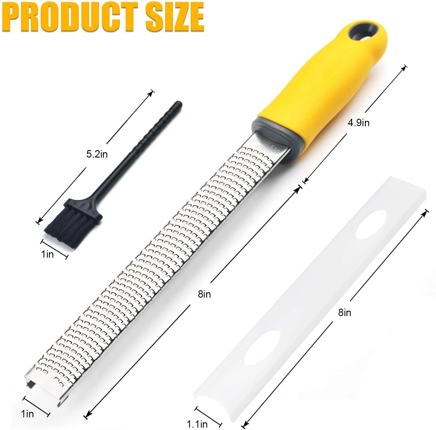 zesteur ergonomique en inox avec brosse intégrée