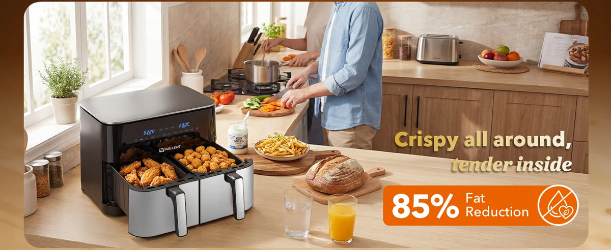 Ailes de poulet croustillantes dans l'air fryer double panier