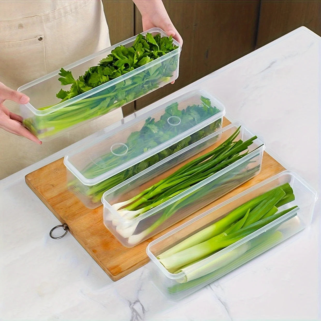 ensemble d'organisateurs de frigo en plastique