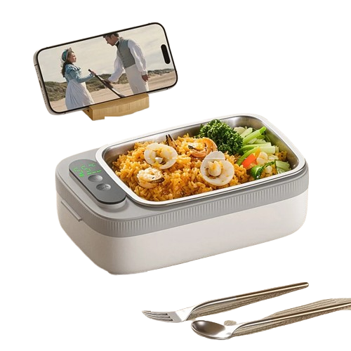 Lunch Box Chauffante Sans Fil 14000mAh — Bac Inox 304 1L, 4 Températures, Minuterie