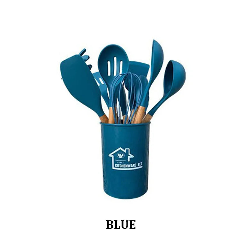 Set Ustensiles Silicone 12 pièces Cuisine | Résistants à la chaleur