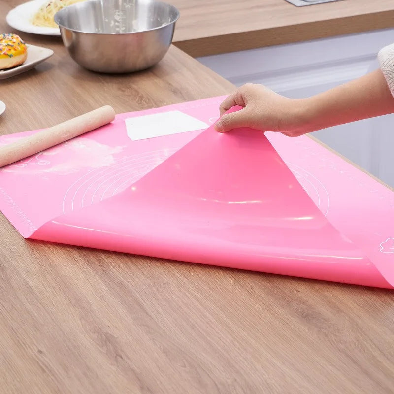 Tapis de cuisson en silicone alimentaire avec repères de mesure pour pâte et pâtisserie