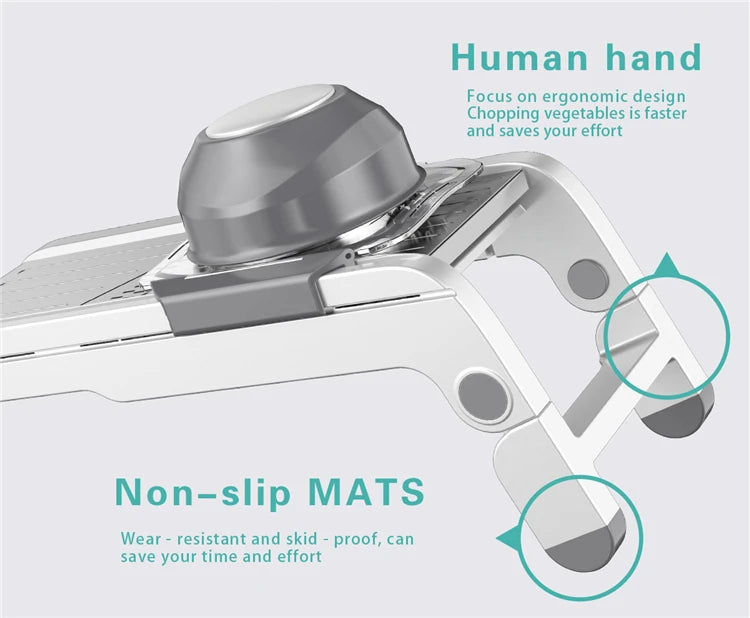mandoline en acier à 18 fonctions différentes
