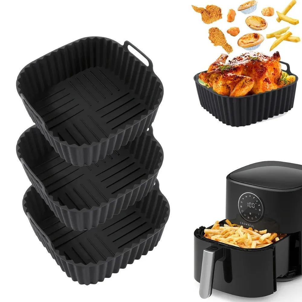 Moule Silicone Air Fryer Réutilisable Carré 4-7QT - Lot de 1 Pièce Air Fryer